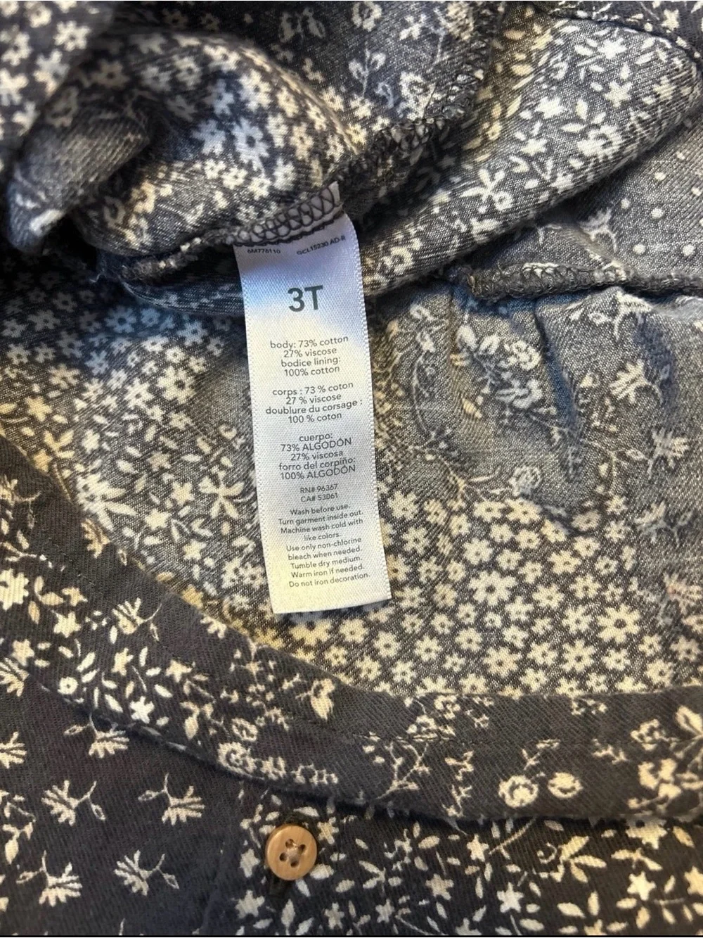 OshKosh B'gosh Navy Floral Patchwork Dress